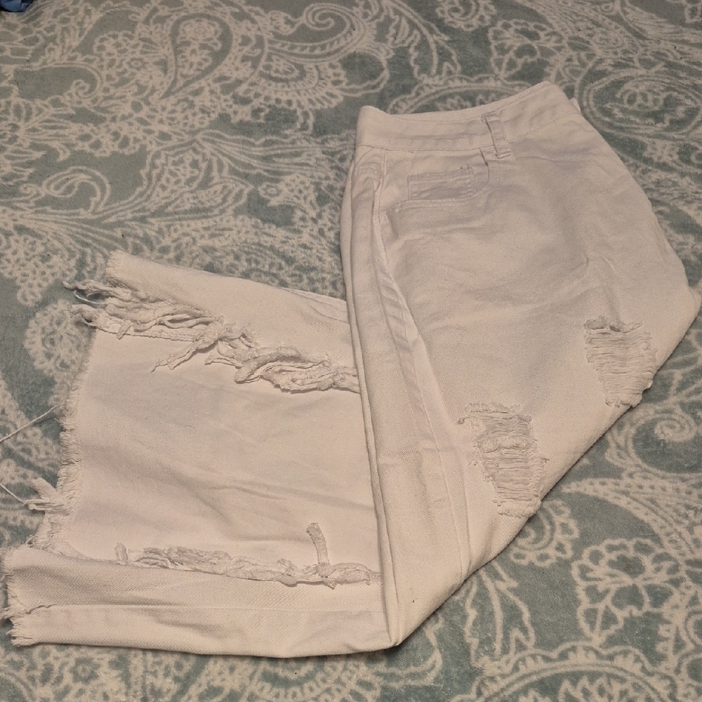SHEIN White Distressed Pencil Skirt - Picture 8 of 8